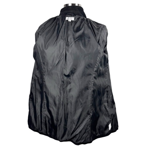 Y2K BLACK SUEDE LEATHER BUTTON DOWN COLLARED CAR COAT JACKET D & CO - Picture 12 of 14